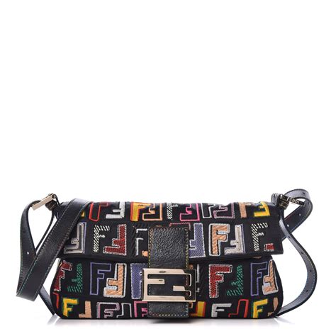 fendi ff logo & 39|Fendi embroidered baguette.